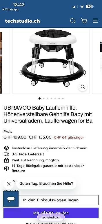 Veicoli per bambini: UBRAVOO Baby Lauflernhilfe – Usato da Rümlang venduto da Elly_G