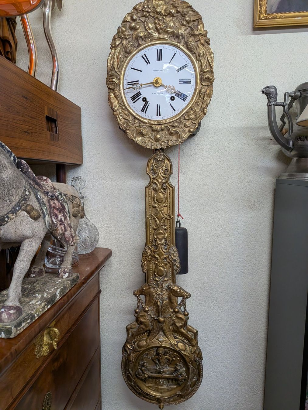 Orologi da terra & Orologi da parete: Antike Morez Comtoise Uhr Boissonnet à Serrieres Prunkpendel – Usato da Emmen venduto da Brockofsky
