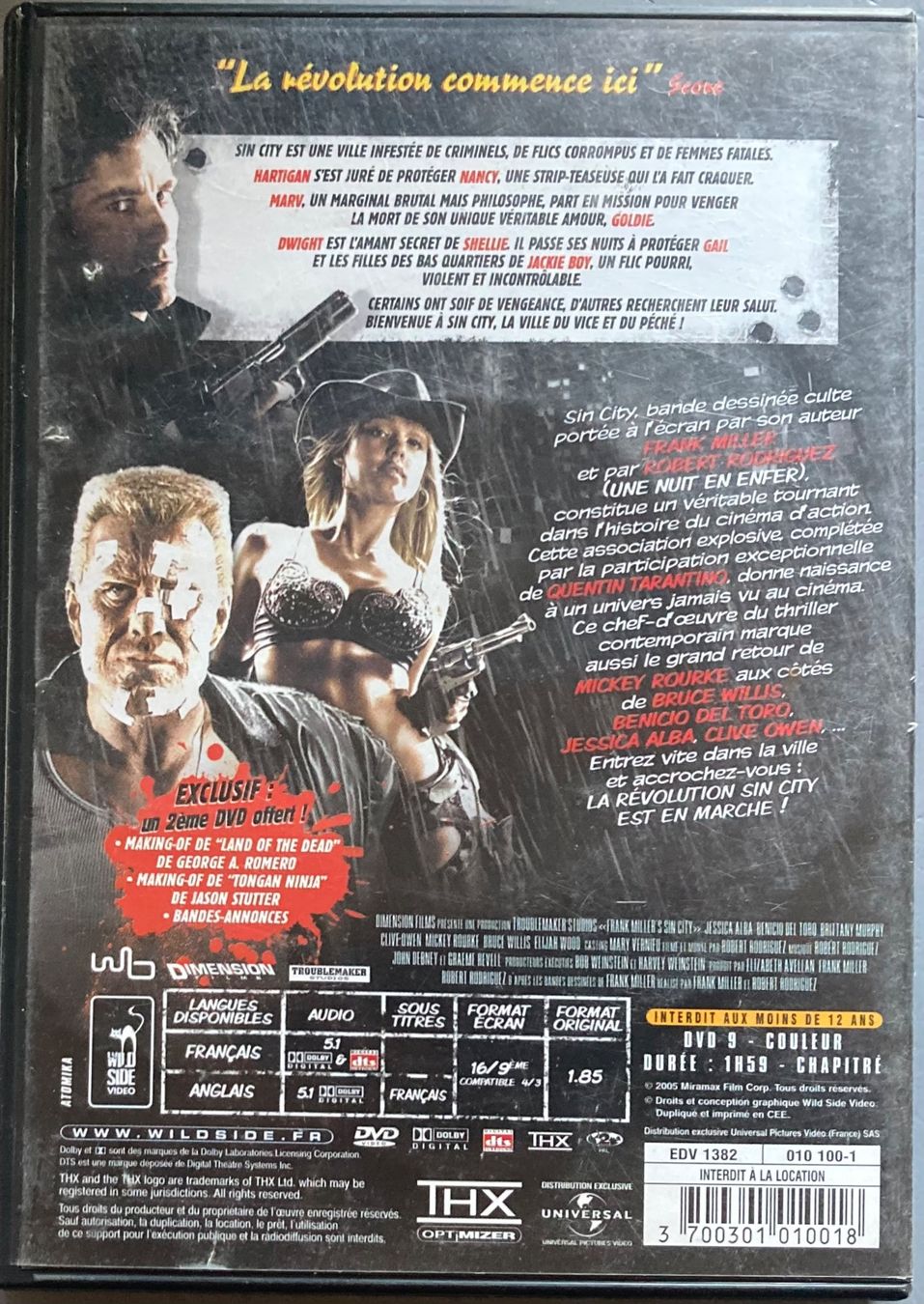 Alle DVDs: SIN CITY - EDITION SIMPLE - CERTIFIE THX – Gebraucht aus Poliez-Pittet von Newtown-Records 1