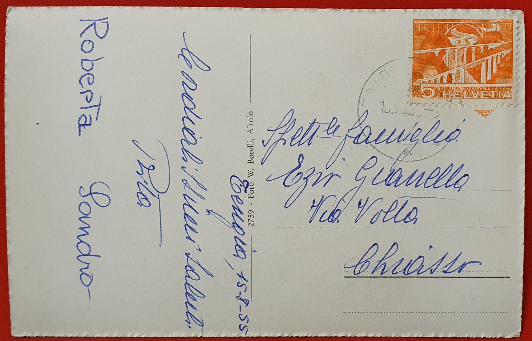 Cartoline postali: Tengia 1955 – Usato da Kreuzlingen venduto da Rschweiz1 1