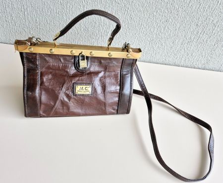 TASCHE VINTAGE KOFFER BAG LEDER M.C. MARC CHANTAL UNIKAT TOP