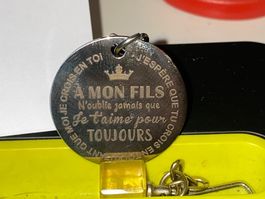 Porte-clés gravé "À mon fils" Très bon état