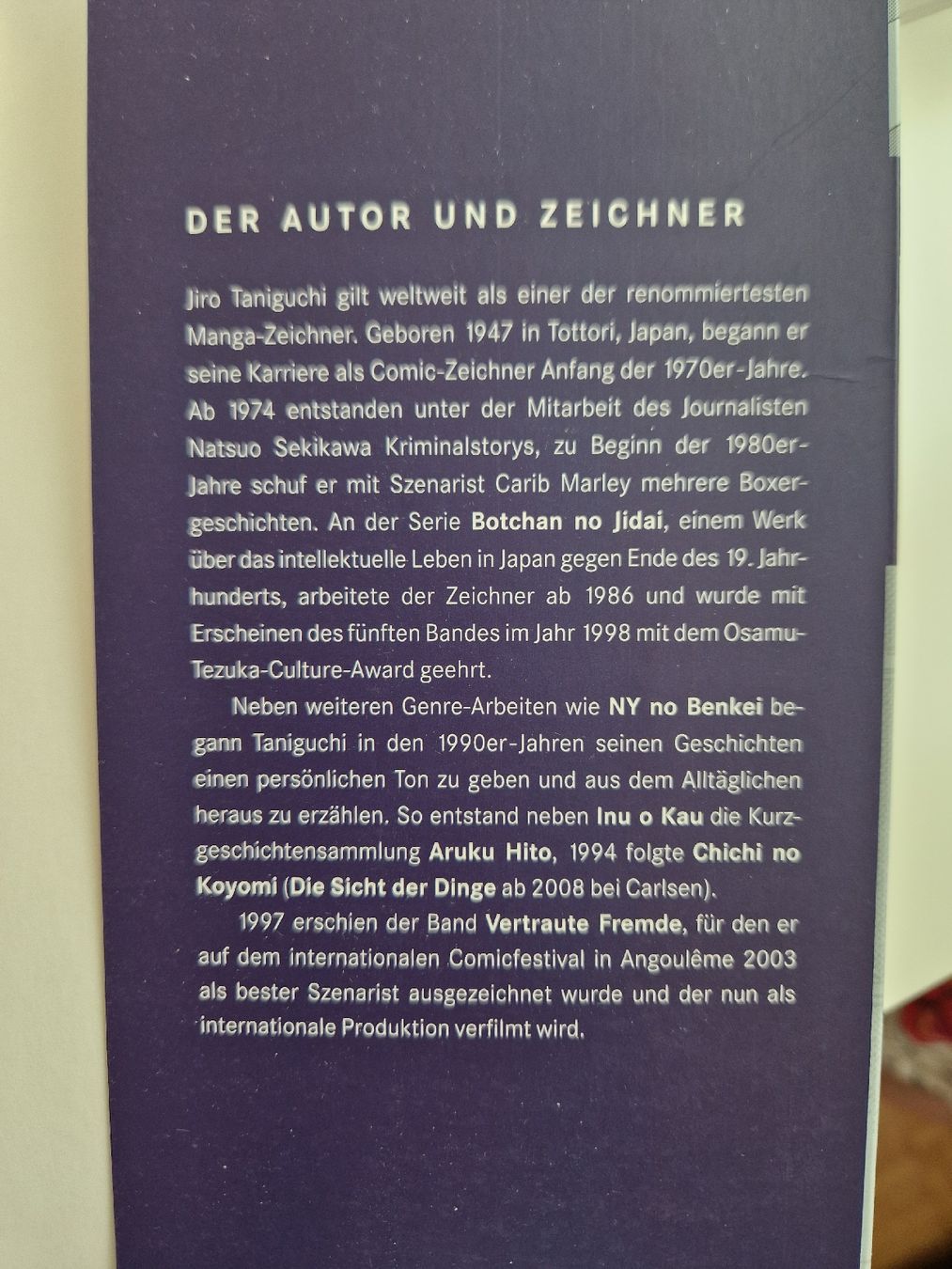 Fumetti: Jiro Taniguchi Vertraute Fremde Comic Graphic Novel – Nuovo (secondo la descrizione) da Zürich venduto da katinkalinka 2