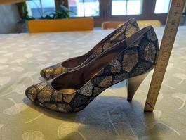 Pumps Don Miguel silber schwarz Grösse 40 gebraucht