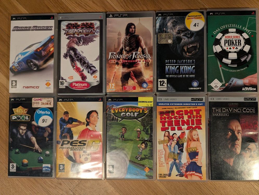 PSP Bundle - 10 Games & Movies - Tekken, Ridge Racer, PES 6 (Gebraucht ...