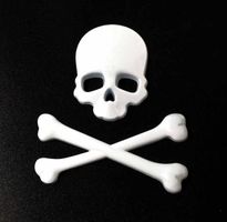 SKULL / TOTENKOPF / PIRAT AUFKLEBER / 3D /AUS METALL
