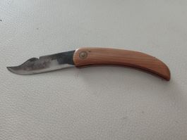 Taschenmesser Holzgriff Klinge schwarz mit Patina gebraucht