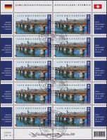 2008, Nr.1288 (Rheinbrücke) Zierbogen mit Ersttags-Stempel