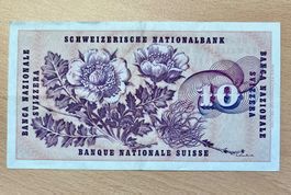 10 Franken Banknote Jahr 1977 Schweiz sehr schön