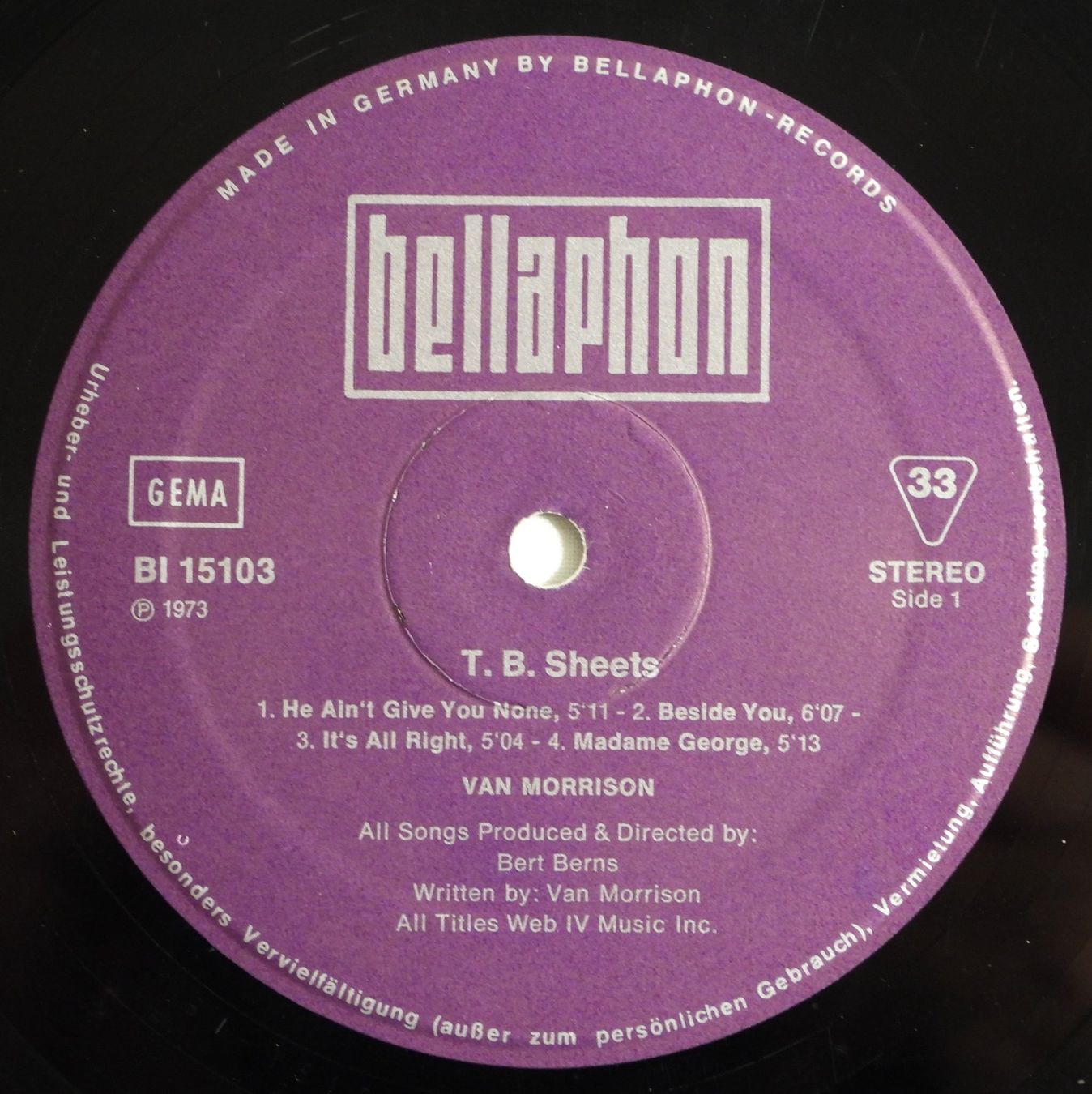 Vinyles: VAN MORRISON T.B.SHEETS LP 1973 – D'occasion à Dübendorf par mar_85sd 3