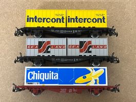 3 Stk Containertragwagen DB Märklin