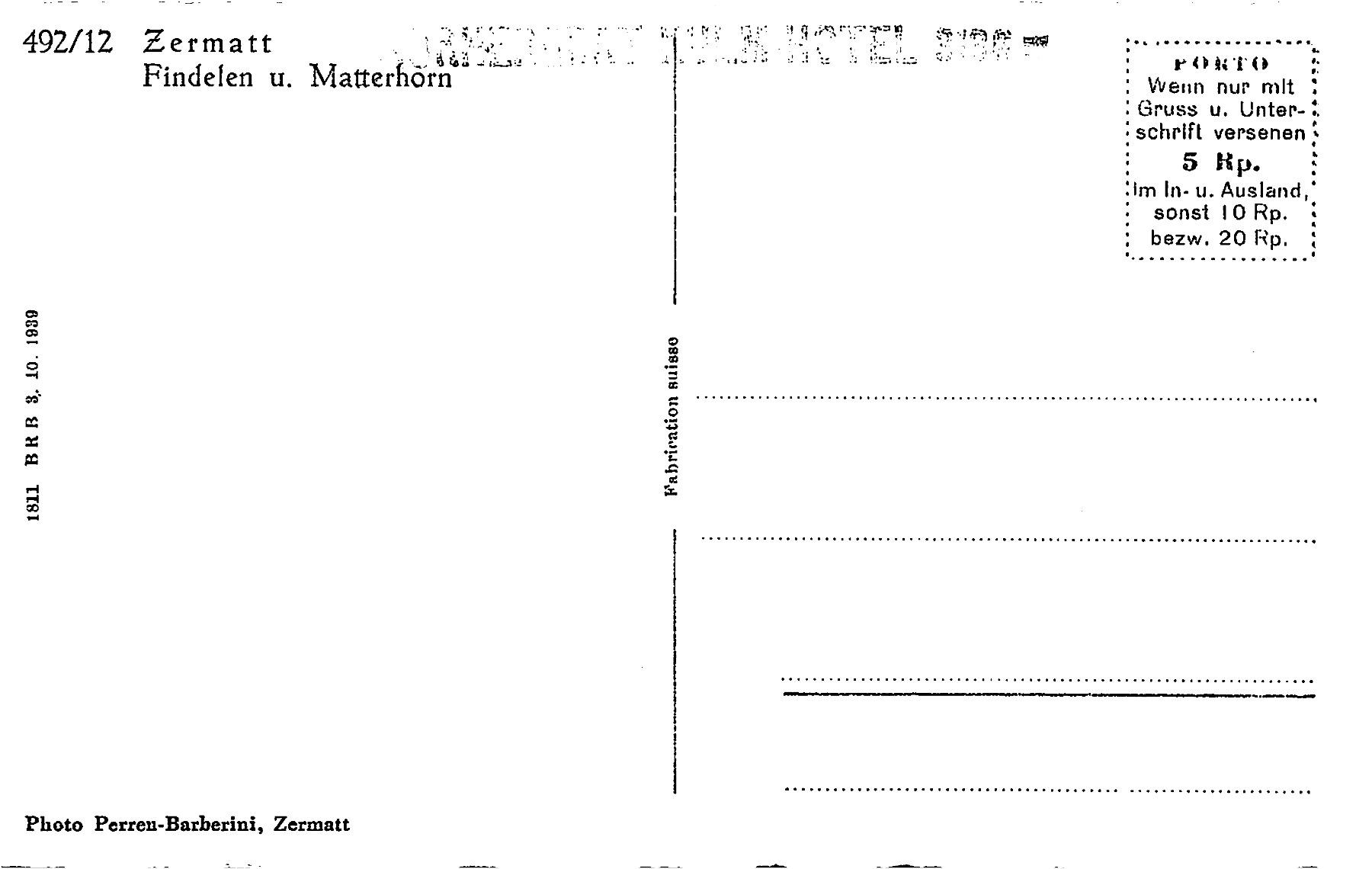 Cartoline postali: 2x Zermatt, Findelen – Usato da Ottikon b.Kemptth. venduto da Neptun1974 1