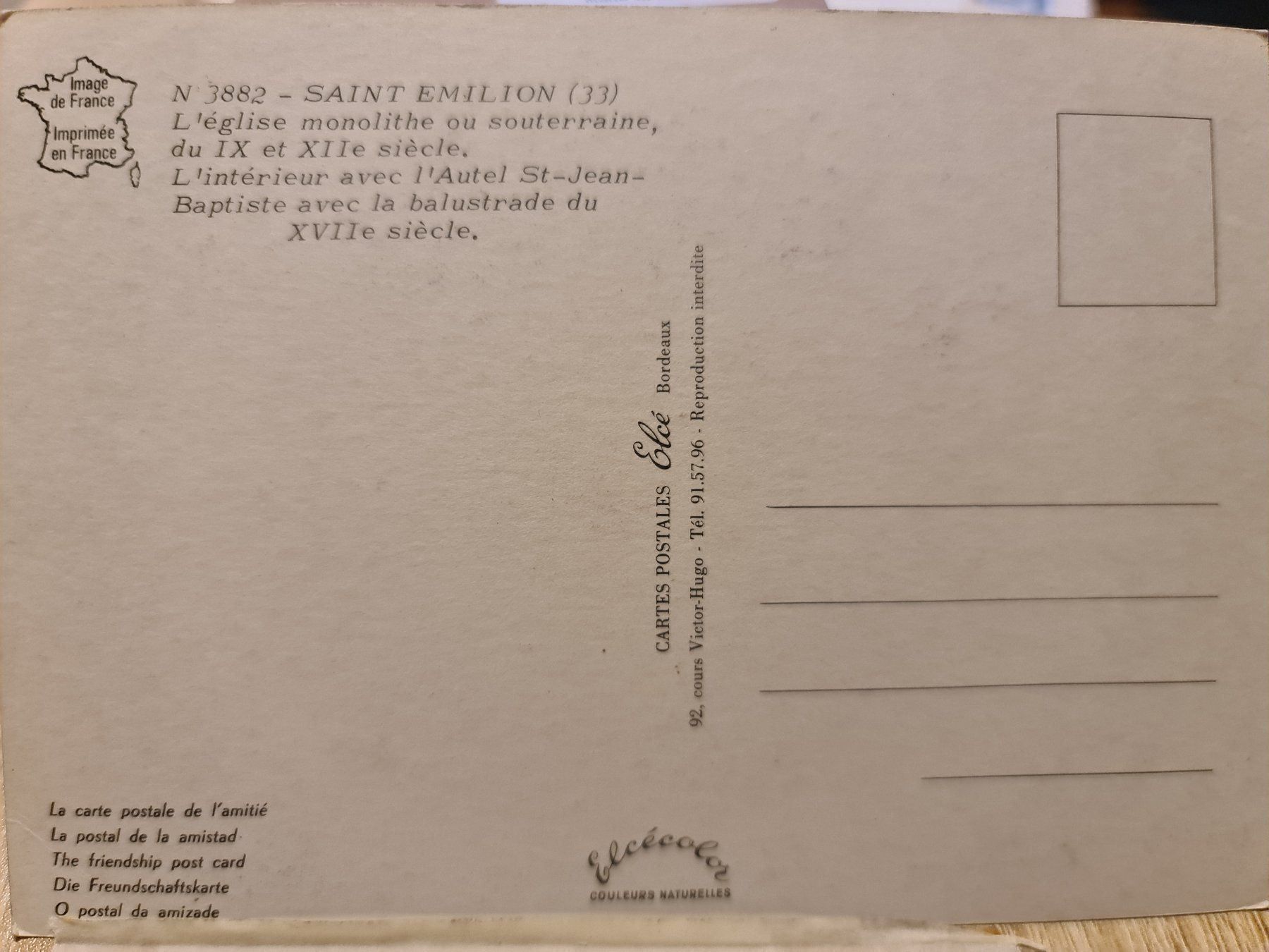Cartoline postali: Ansichtskarte Saint Emilion – Nuovo (secondo la descrizione) da Dintikon venduto da Vexi 1