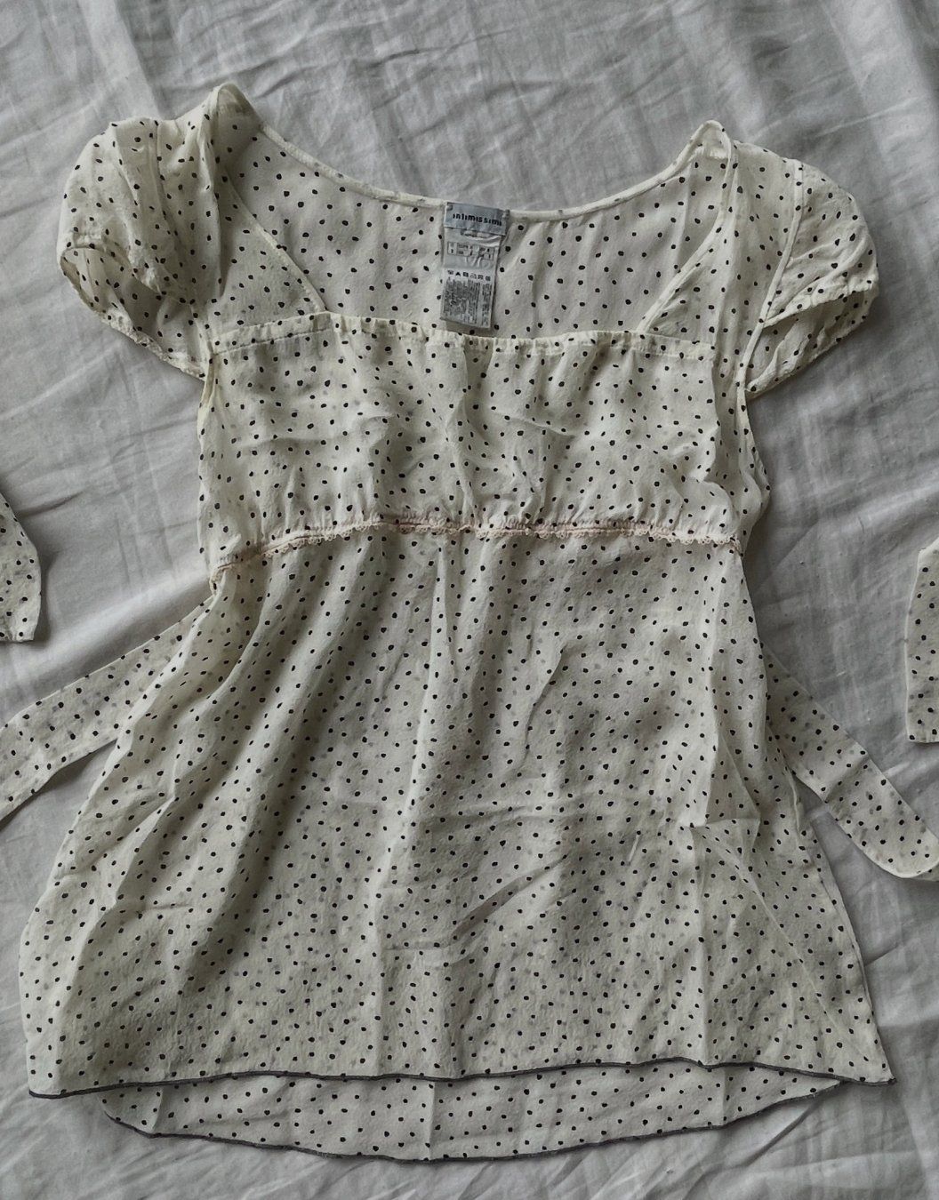 Intimissimi Tops: White Polka Dot Babydoll Blouse Top – Gebraucht aus Genève von toandfrom 3