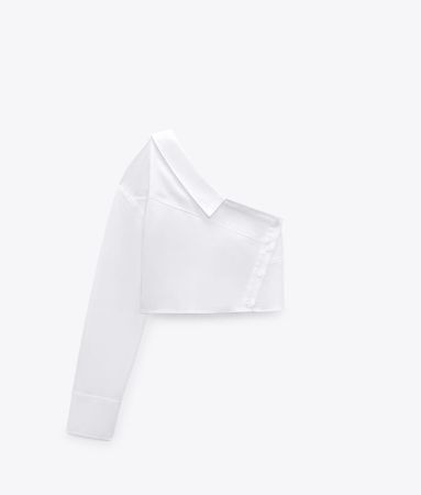 Zara One Shoulder Hemd, weiss, Gr. M - Sommer Trend!