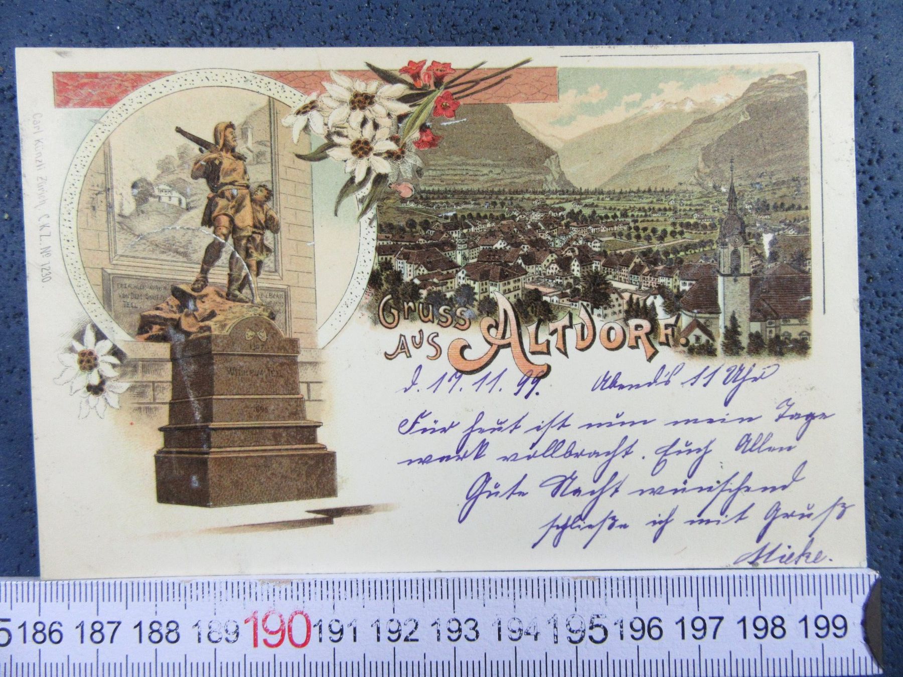 Cartoline postali: GRUSS AUS ALTDORF URI 2BILD-LITHO 1899 – Usato da Ettingen venduto da Hausi4711