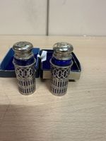 Salière et poivrière vintage, métal argenté