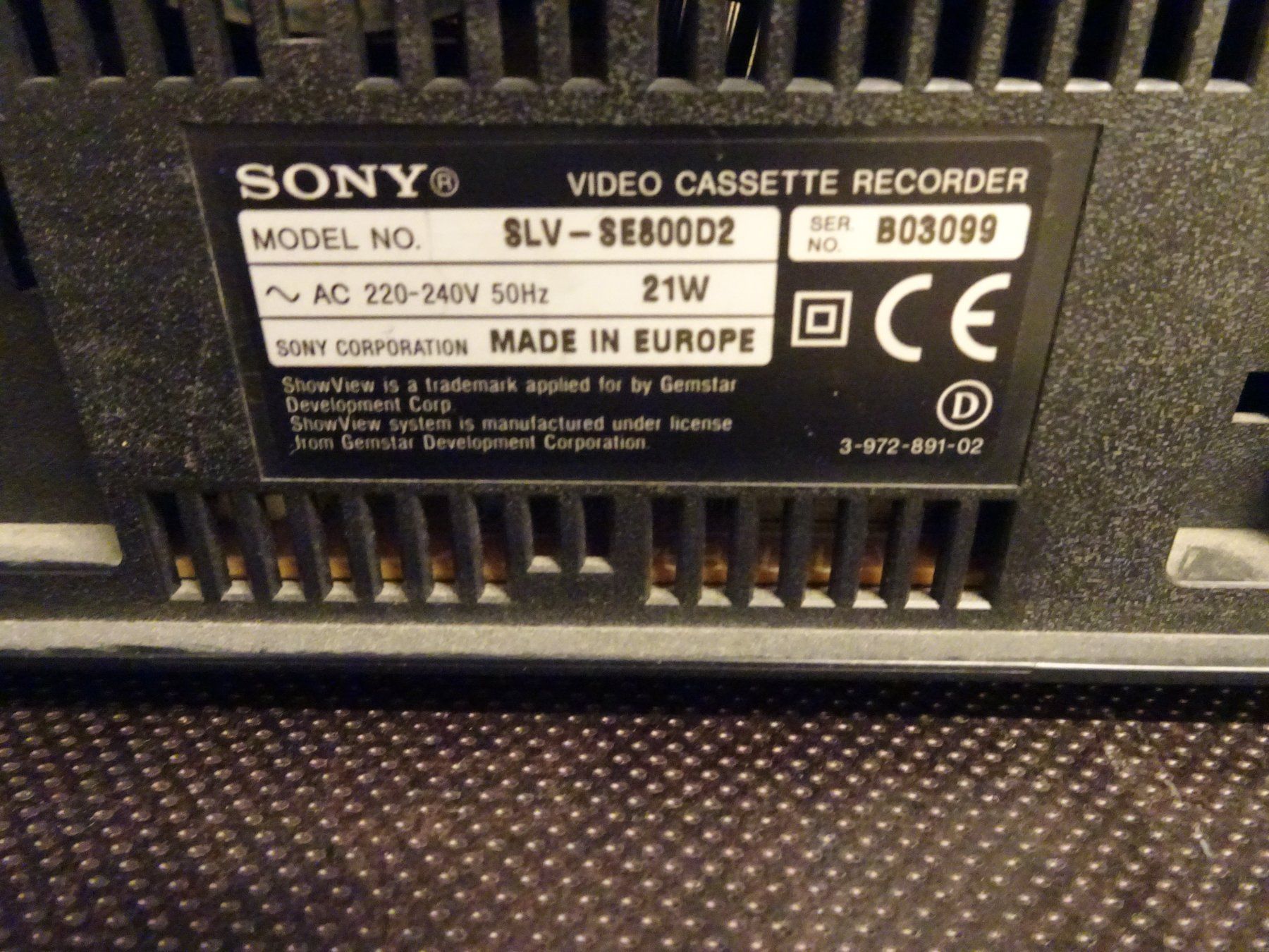 Registratori: Sony Video Cassette Recorder SLV-SE800 D2 – Usato da Oberwangen b. Bern venduto da est_d8gf 2