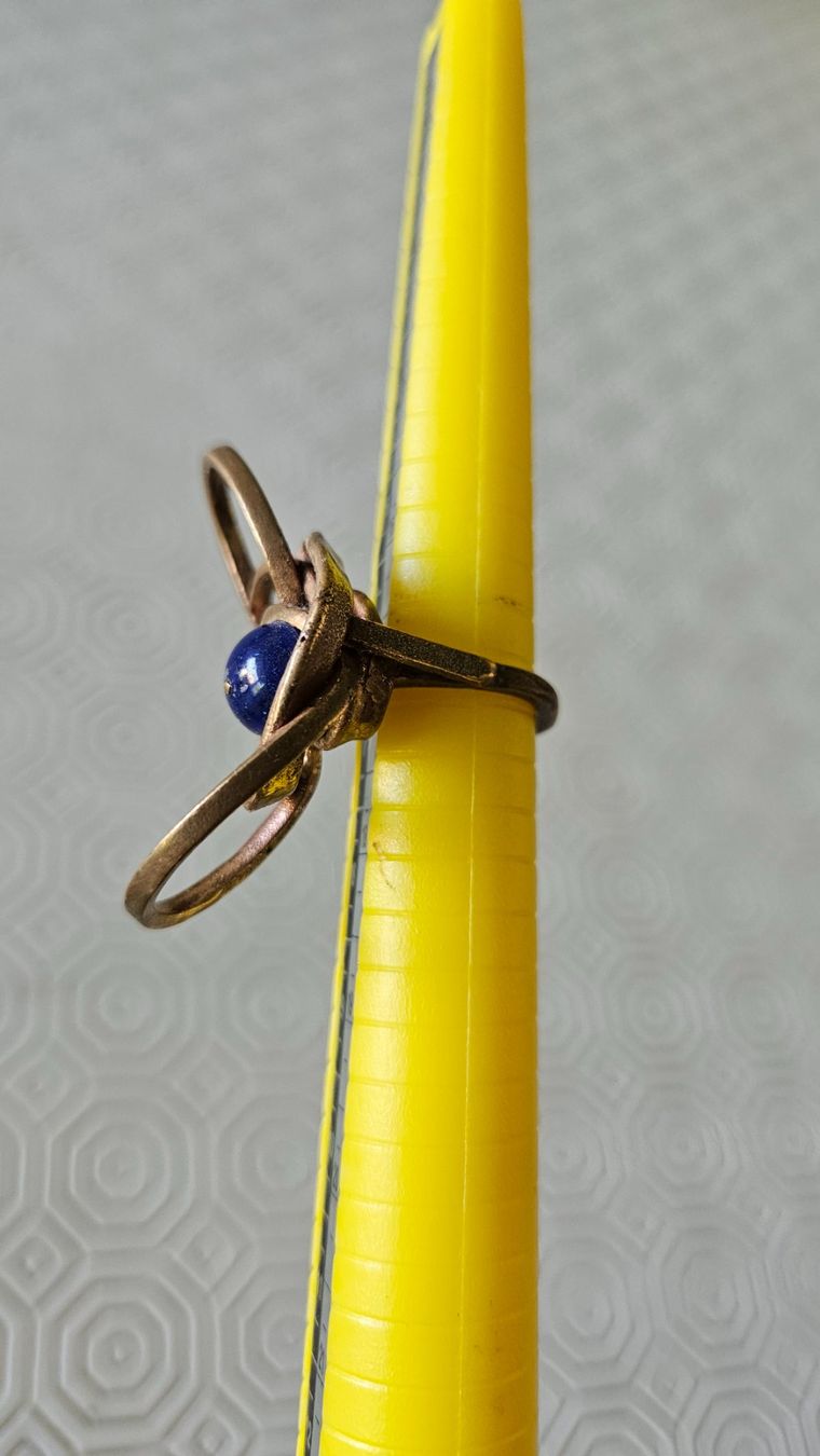 Anelli: Anello artigianale tg.54 in rame con lapislazzuli – Usato da Melano venduto da H-Sara 2