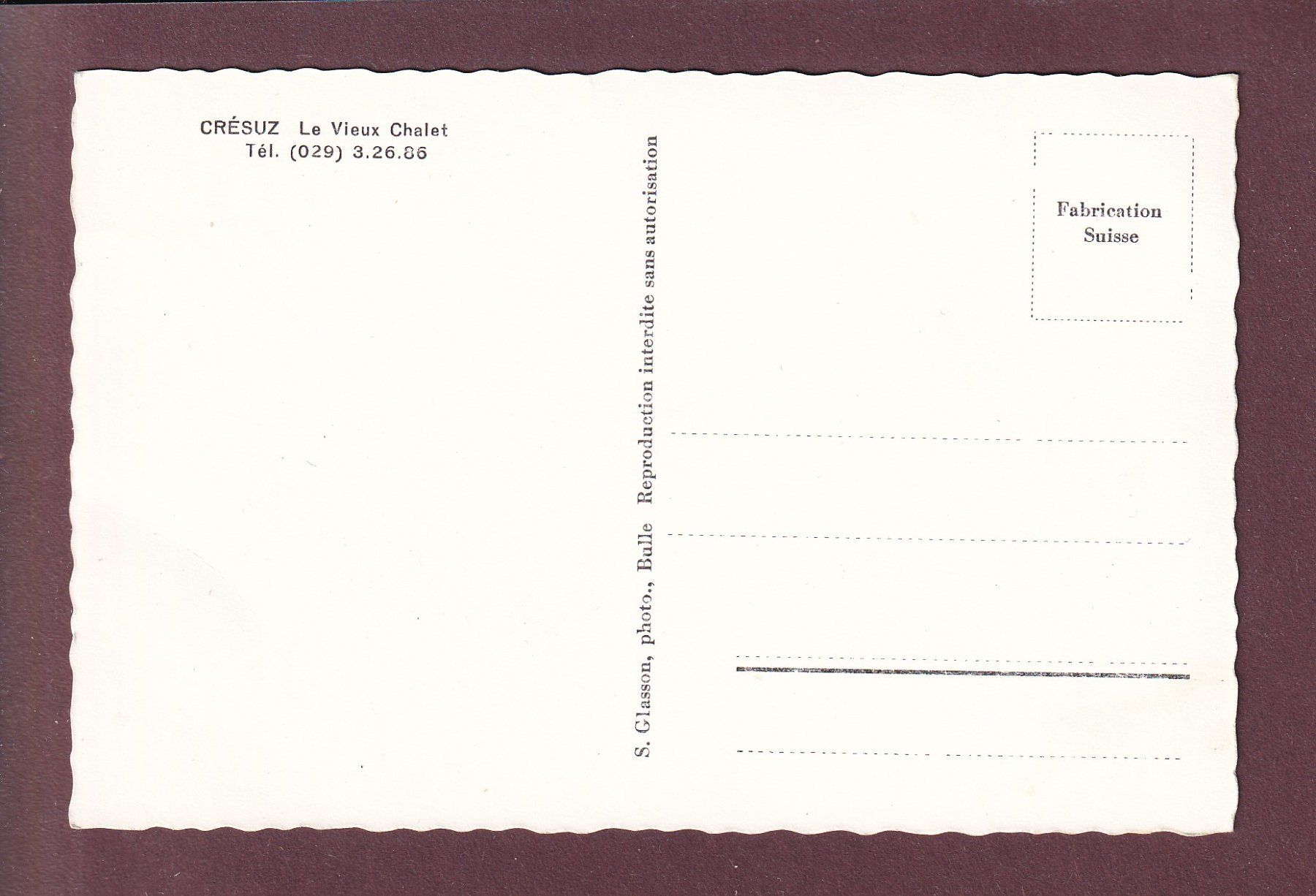 Cartoline postali: CRESUZ - Le vieux chalet – Usato da Pully venduto da nicecards 1