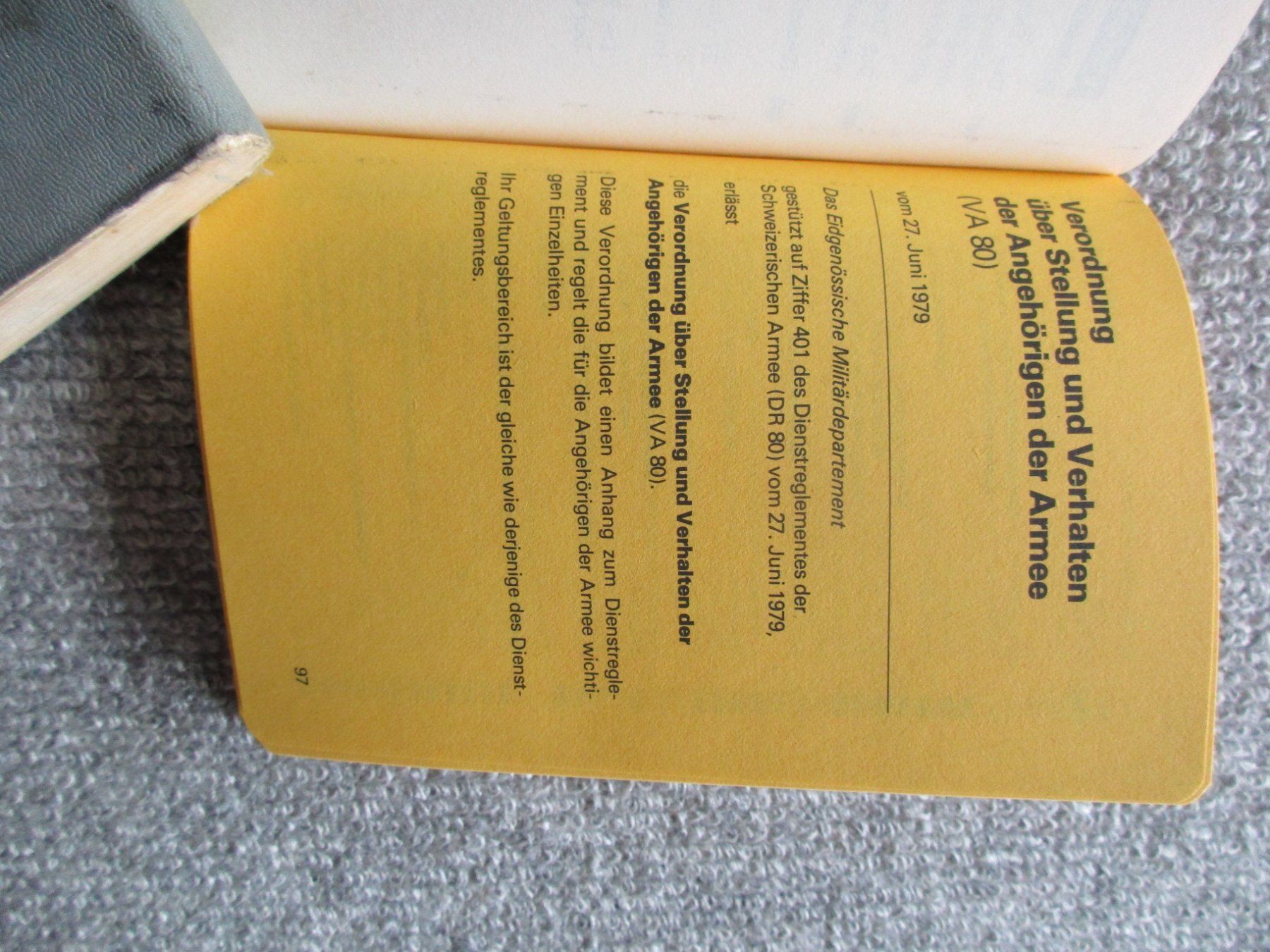 Libri: Dienstreglement der Schweizer Armee "DR VA 80" 200 Seiten – Usato da Schafisheim venduto da reno007 4