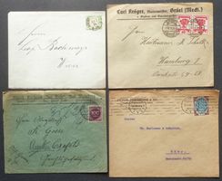 DEUTSCHES REICH: 7 Poststücke aus 1873–1938