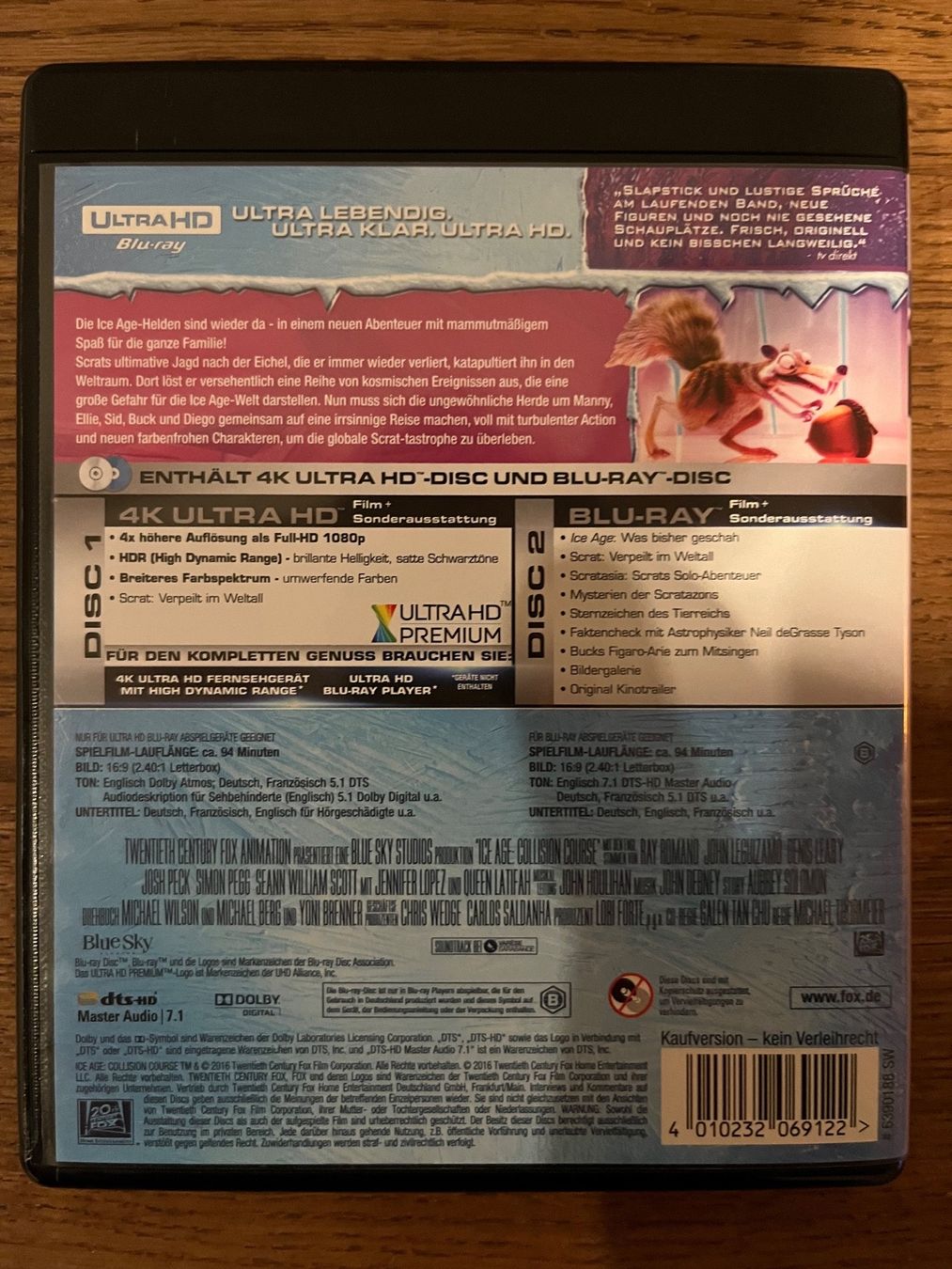 Alle DVDs: Ice Age 5 4K Ultra HD – Gebraucht aus Glattpark(Opfikon) von  1