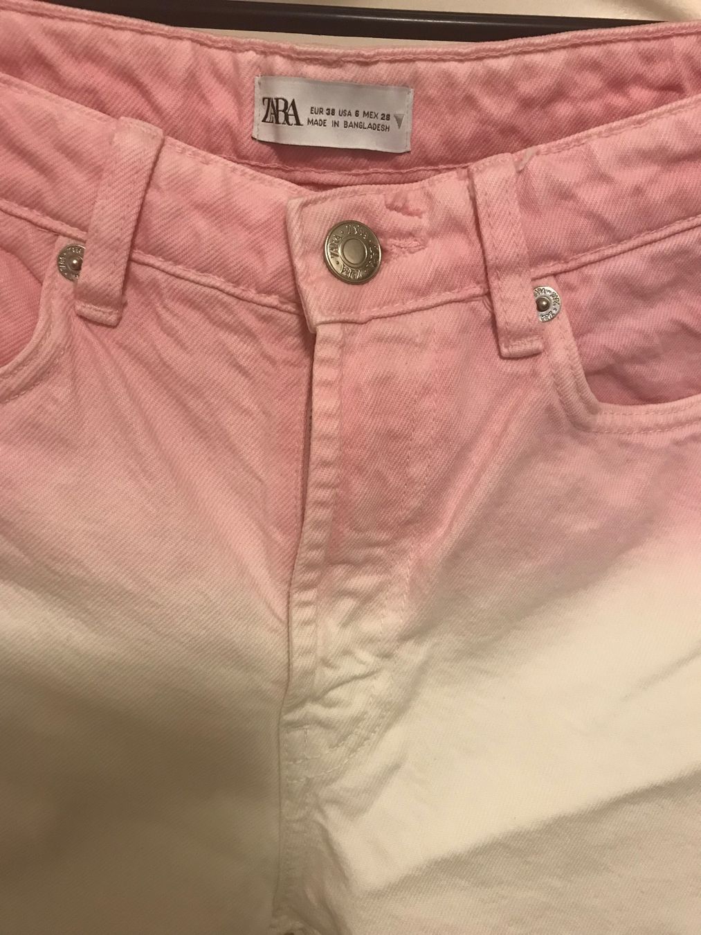 Zara Jeans: Zara Bermuda, Rosa/Weiss – Gebraucht aus Niederteufen von mix18 1