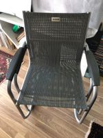 nur noch 1 Garten Stuhl stapelbar Metall Textil grau