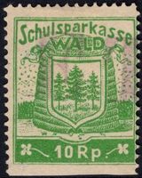 10 Rp. Fiskalmarke - Schulsparkasse WALD