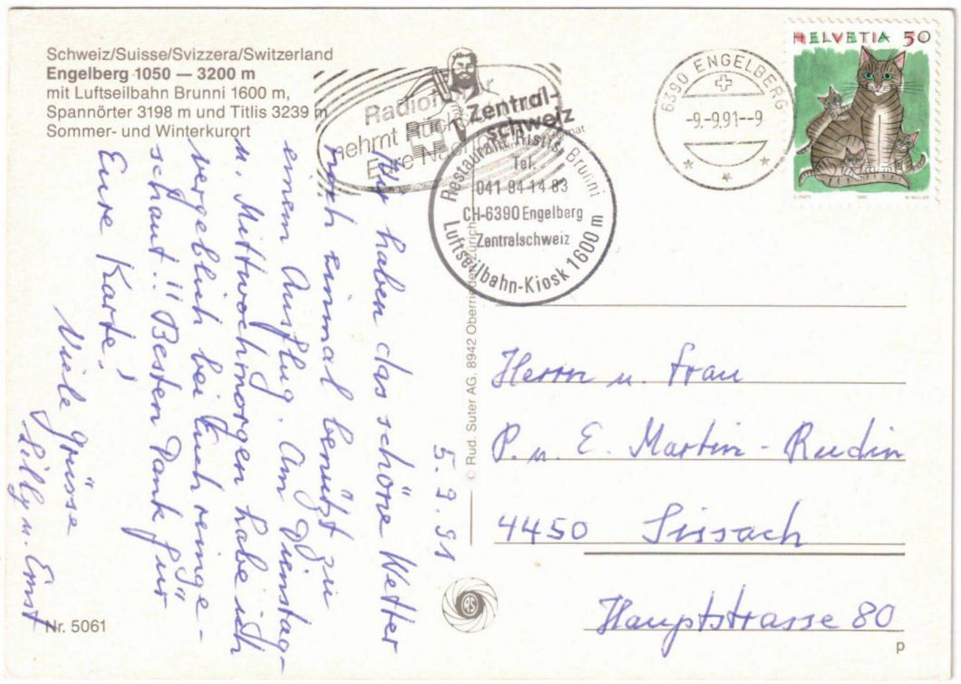 Cartoline postali: Engelberg - Luftseilbahn Brunni – Usato da Binningen venduto da Mountainrider 1