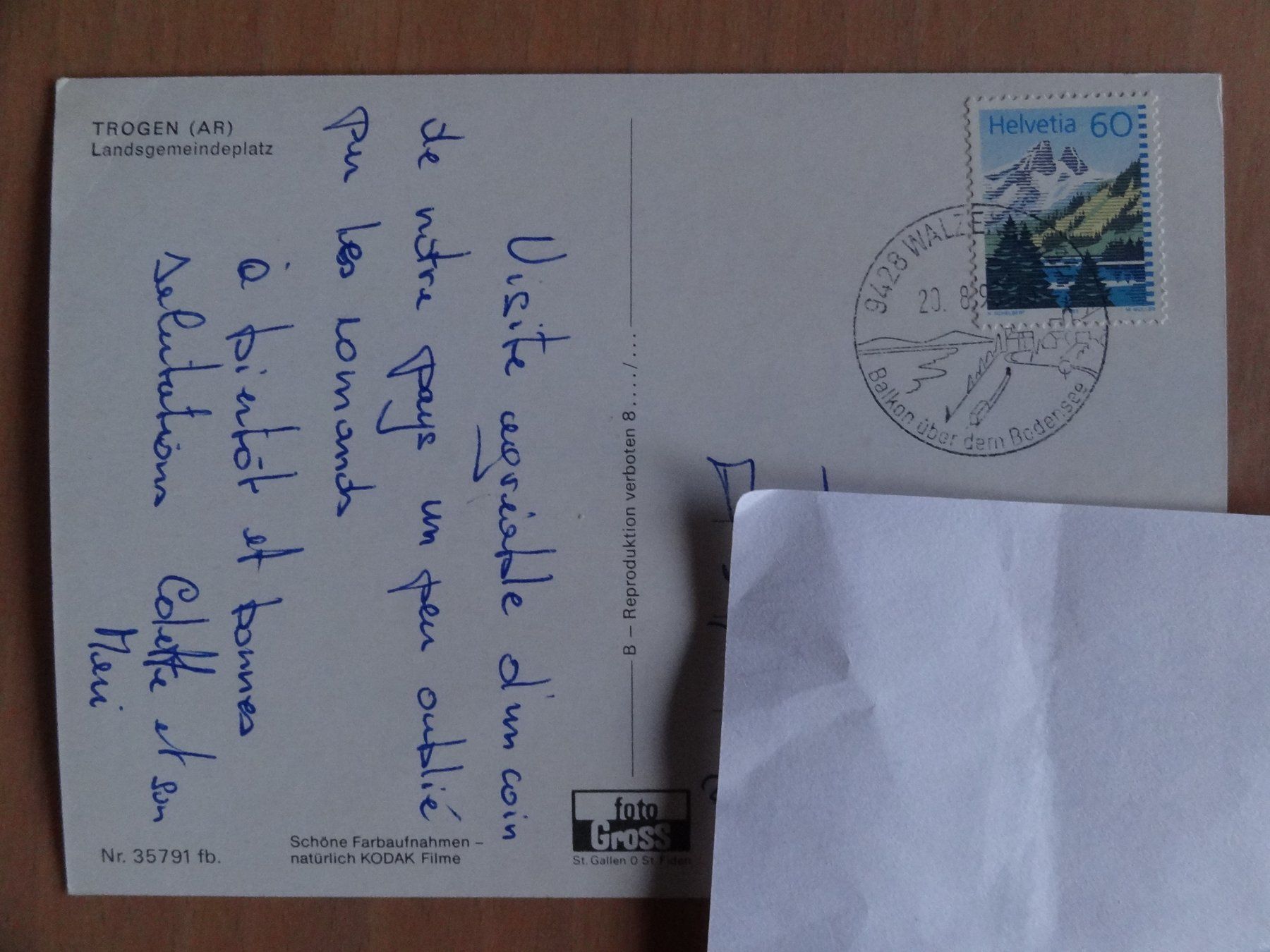 Cartoline postali: Trogen - Landsgemeindeplatz - 1993 – Usato da St Léonard venduto da Riglin 1