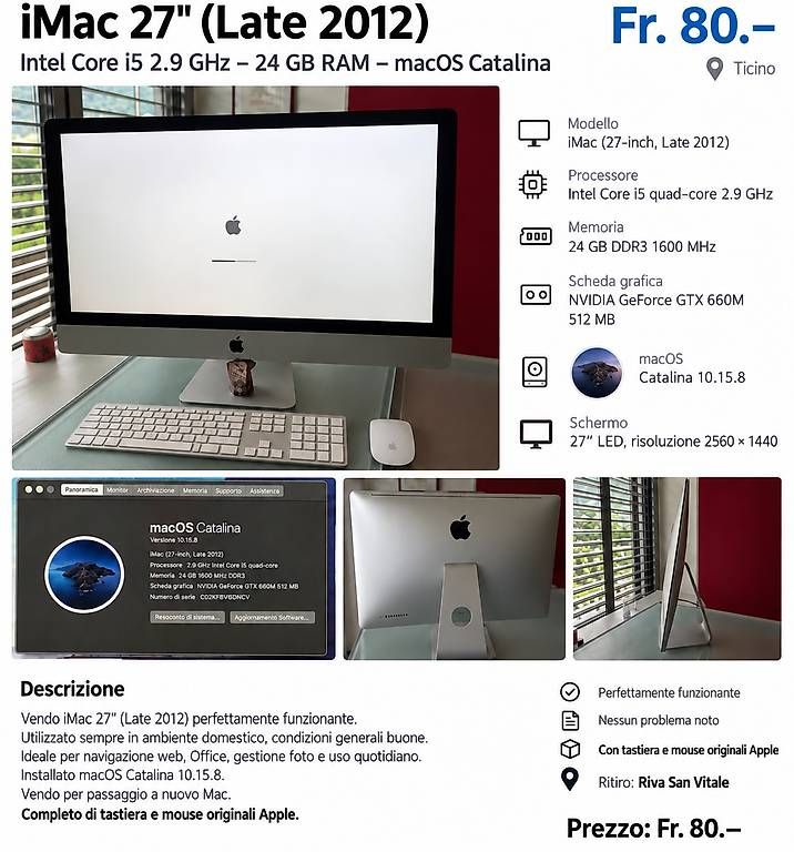 PCs: iMac 27" – Gebraucht aus Riva San Vitale von chr_j2n9