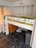 Halbhochbett weiss mit Tiermotiv Holz 90x200 cm gebraucht