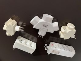 Steckdosenadapter Mehrfachsteckdose Reisestecker 5 Stck