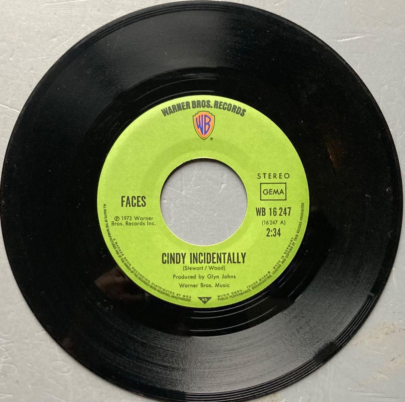 Vinyles: FACES - CINDY INCIDENTALLY – D'occasion à Poliez-Pittet par Newtown-Records