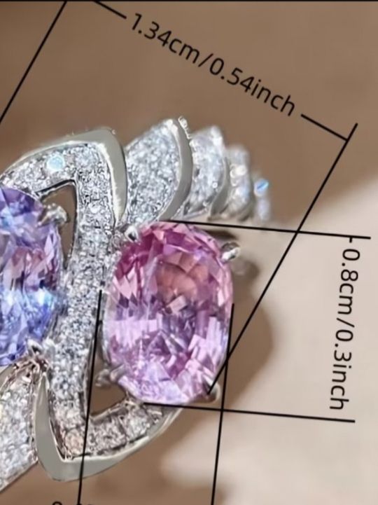 Ringe: Luxus Elegante Gr.18:8 Ring Farbe: Silber/Rosa/Lilas – Neu (gemäss Beschreibung) aus Biel-Bienne von Roserosse13 8