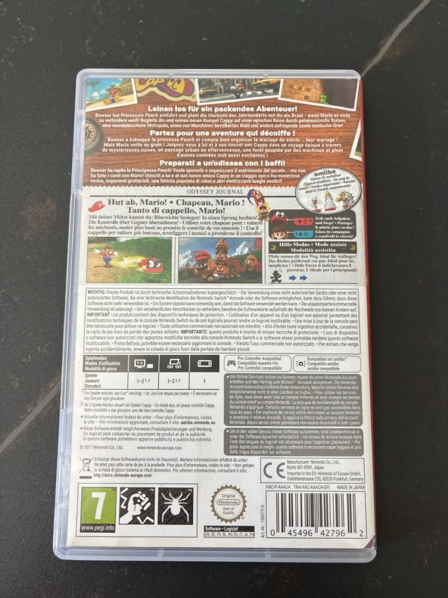Nintendo Giochi: Jeu Nintendo Switch Super Mario Odyssey occasion – Usato da Vétroz venduto da poison33 1