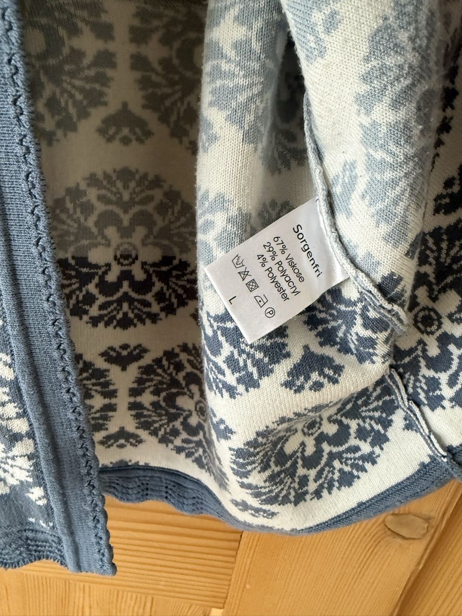 Sorgenfri Giacche: Sorgenfri Sylt Jacke Strickjacke Pullover lang Gr L – Usato da Uster venduto da Schangnau87 7