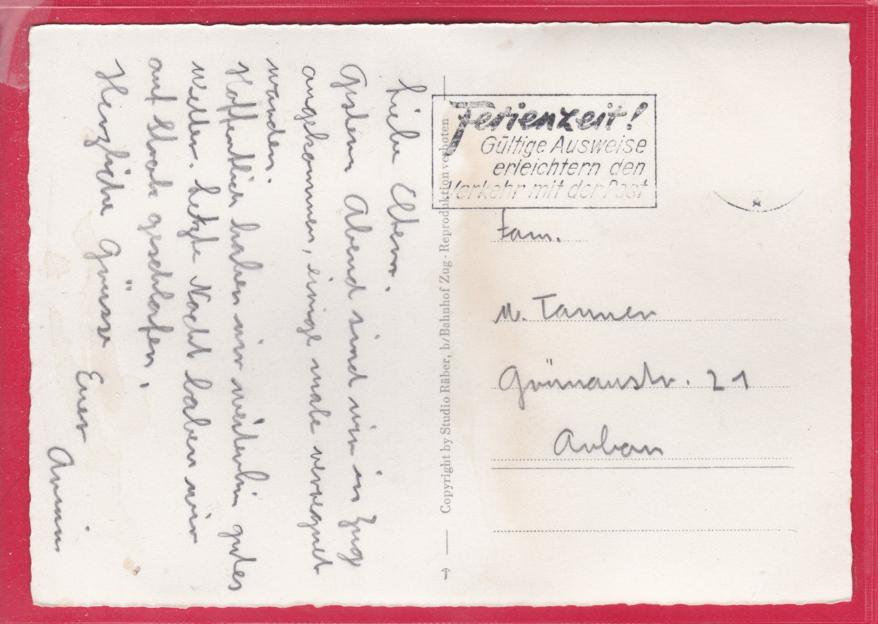 Cartoline postali: ZUG MIT ZUGERBERG – Usato da Oberrieden venduto da Gebirgsstelze 1
