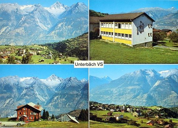 Ansichtskarten: UNTERBÄCH VS Schulhaus u. Brandalp – Neu (gemäss Beschreibung) aus Jona von philajona