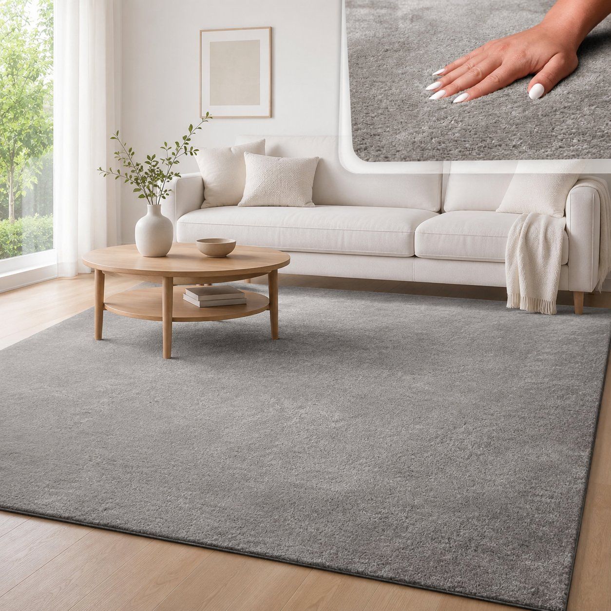 Teppiche: Moderner Kuscheliger Wohnzimmer Teppich waschbar 200x280 – Gebraucht aus Oberaach von Kingweibi