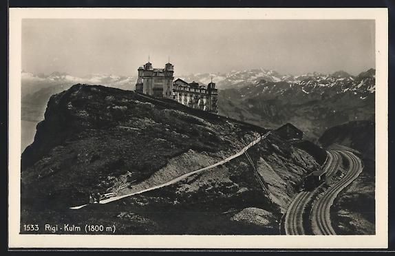 Ansichtskarten: AK Rigi-Kulm, Panorama mit Hotel – Gebraucht aus Berlin von bartko-reher