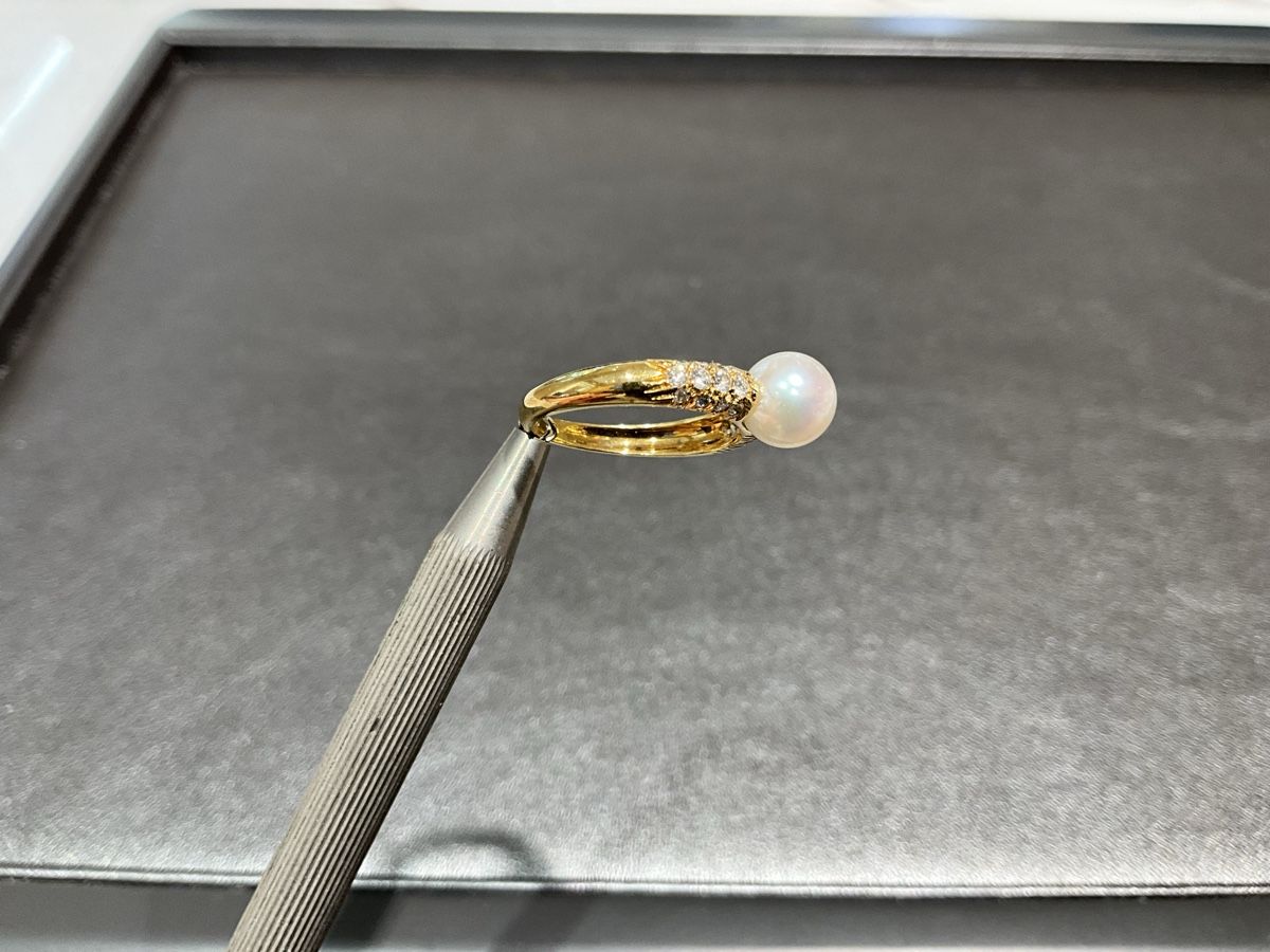 Ringe: Damenring 18k Perle Diamant – Gebraucht aus Schaffhausen von glamour-shop 2
