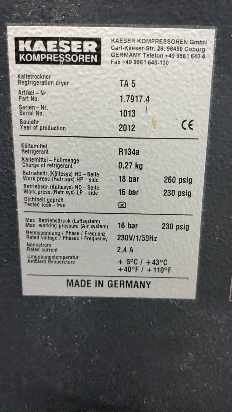 Tutte le macchine: Kältetrockner Käser TA 5 – Usato da Uster venduto da pfister015 4