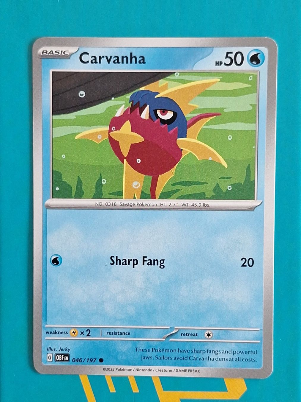 Pokémon Carte collezionabili: Carvanha - Pokemon Obsidian Flames – Usato da Altstätten SG venduto da GGsGameshop