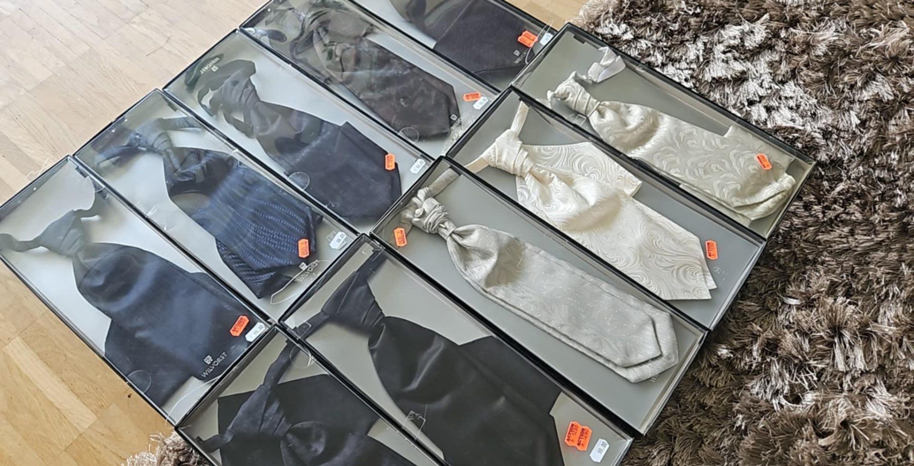 Cravatte: Restposten, 10x Wilvorst Krawatten – Nuovo e nell'imballaggio originale da Luzern venduto da schuhparadies159