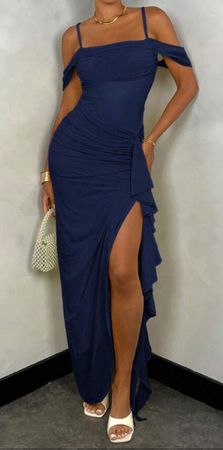 Robe chic bleu foncée