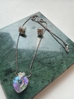 💎 Halskette mit Herz Anhänger und Ohrstecker, neuwertig