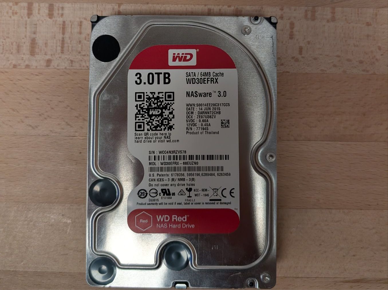 Western Digital Disques durs: WD Red 3TB HDD, für NAS oder PC, SATA – D'occasion à Steffisburg par seprou_